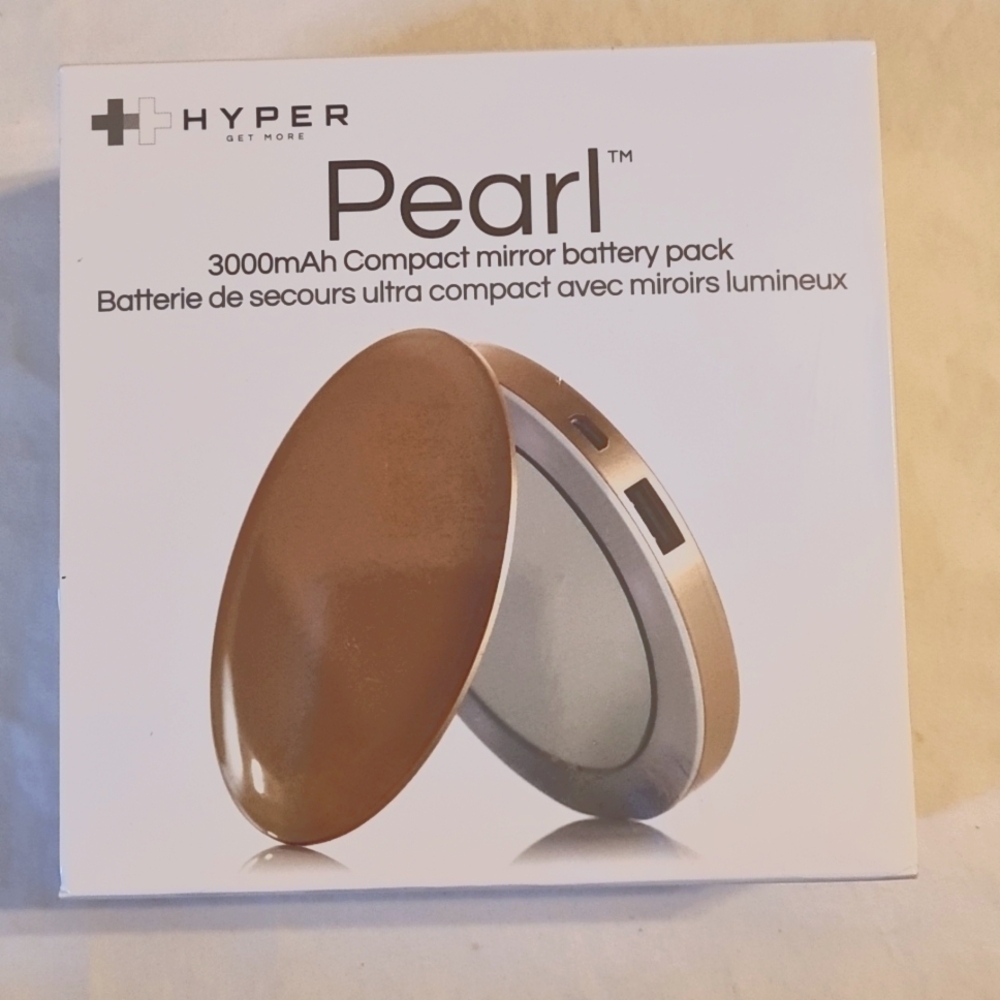 Pearl 3000mAh Compact Mirror Battery Pack New in Box